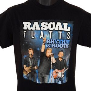 Rascal Flatts T Shirt Mens Size Medium Black 2016 Rhythm & Roots Tour STAFF